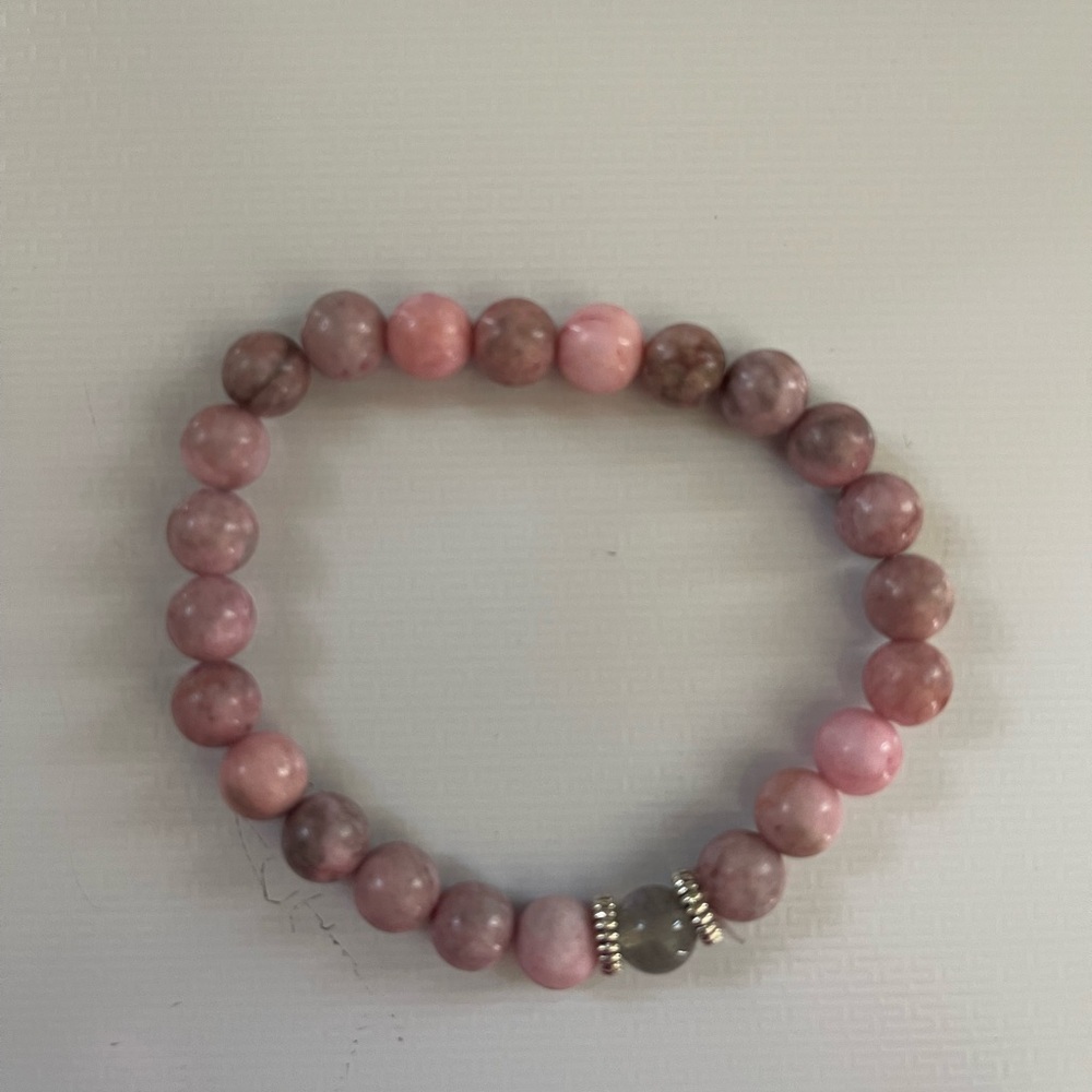 Pink and Brown Beaded Bracelet